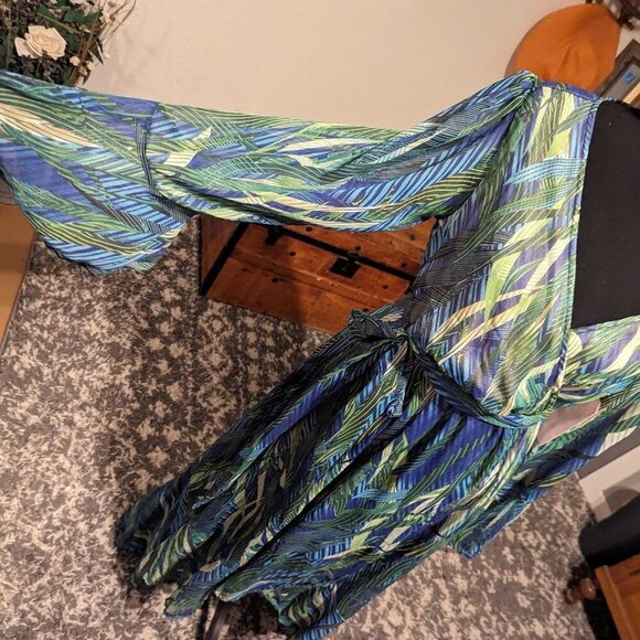 NWT Une Ame Boho Floral Bell Sleeve High-Low Dress | Size L - Picture 6 of 7